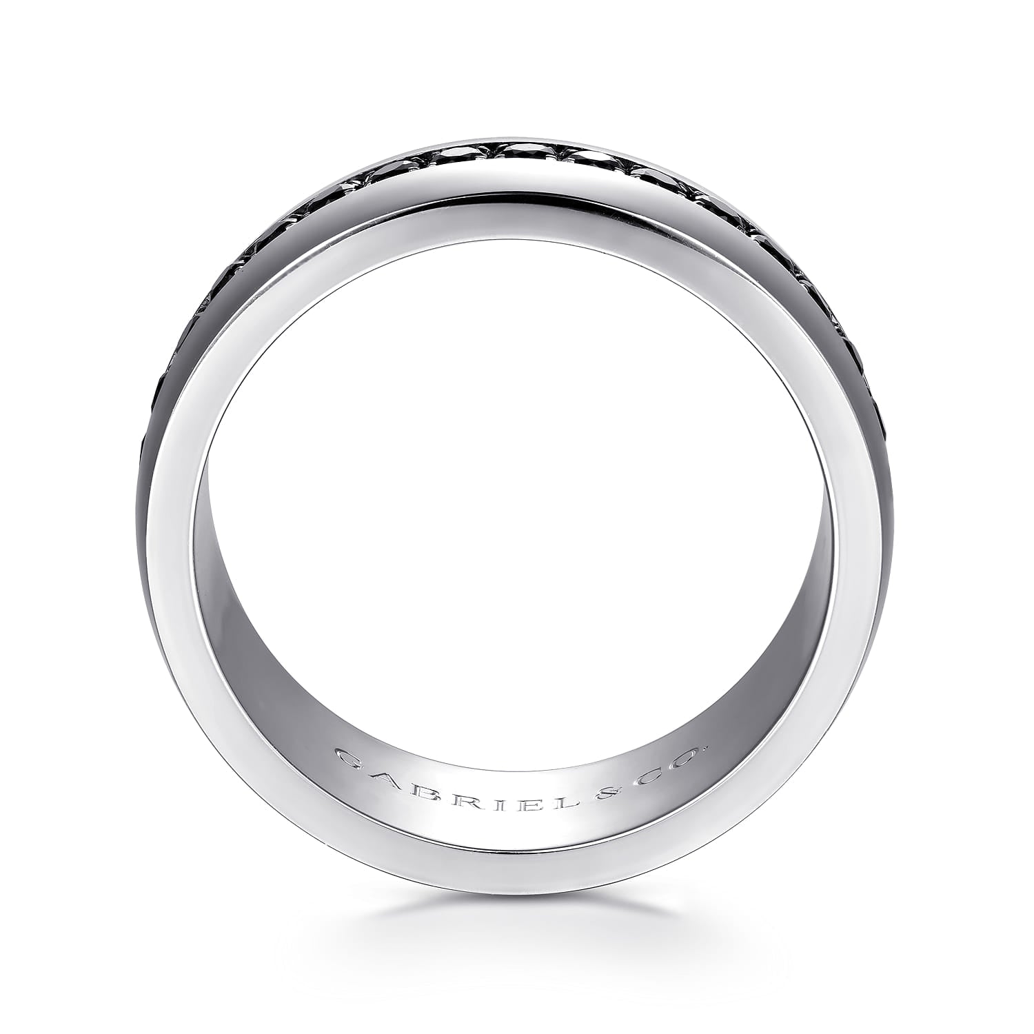 Gabriel & Co. Xavier 14K White Gold Black Diamond Men's Wedding Band 1.09 CTW - view 2
