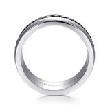 Gabriel & Co. Xavier 14K White Gold Black Diamond Men's Wedding Band 1.09 CTW - view 2