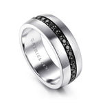Gabriel & Co. Xavier 14K White Gold Black Diamond Men's Wedding Band 1.09 CTW - view 3