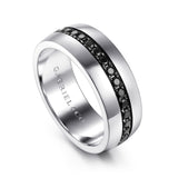 Gabriel & Co. Xavier 14K White Gold Black Diamond Men's Wedding Band 1.09 CTW - view 3