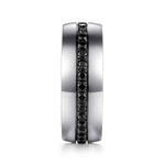 Gabriel & Co. Xavier 14K White Gold Black Diamond Men's Wedding Band 1.09 CTW - view 4