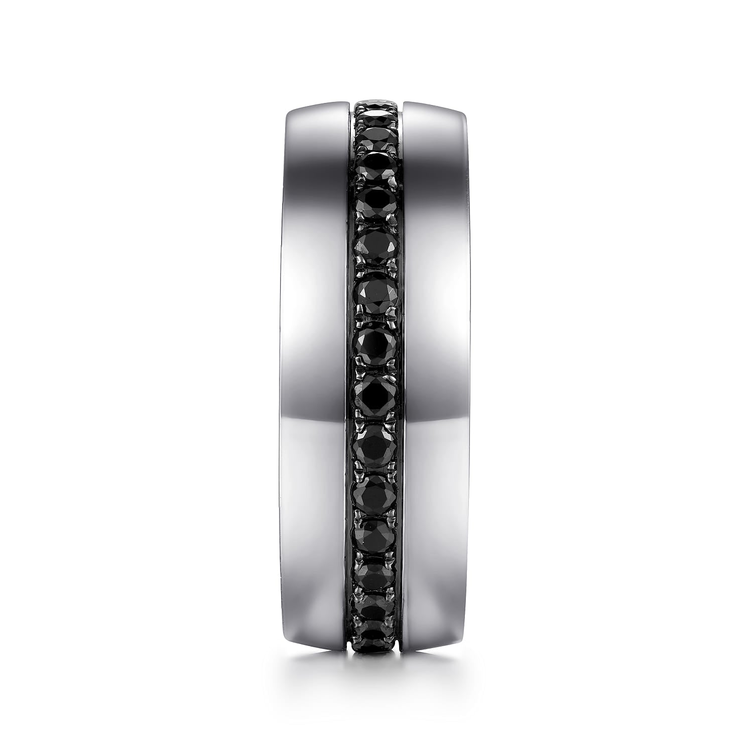 Gabriel & Co. Xavier 14K White Gold Black Diamond Men's Wedding Band 1.09 CTW - view 4