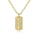 Gabriel & Co. Bujukan 14K Yellow Gold Diamond Long Pendant Necklace