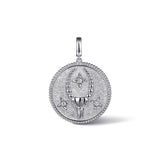 925 Sterling Silver White Sapphire Bujukan Zodiac Medallion Pendant With Detachable Bail