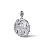 Zodiac - 925 Sterling Silver White Sapphire Bujukan Scorpio Medallion Pendant With Detachable Bail