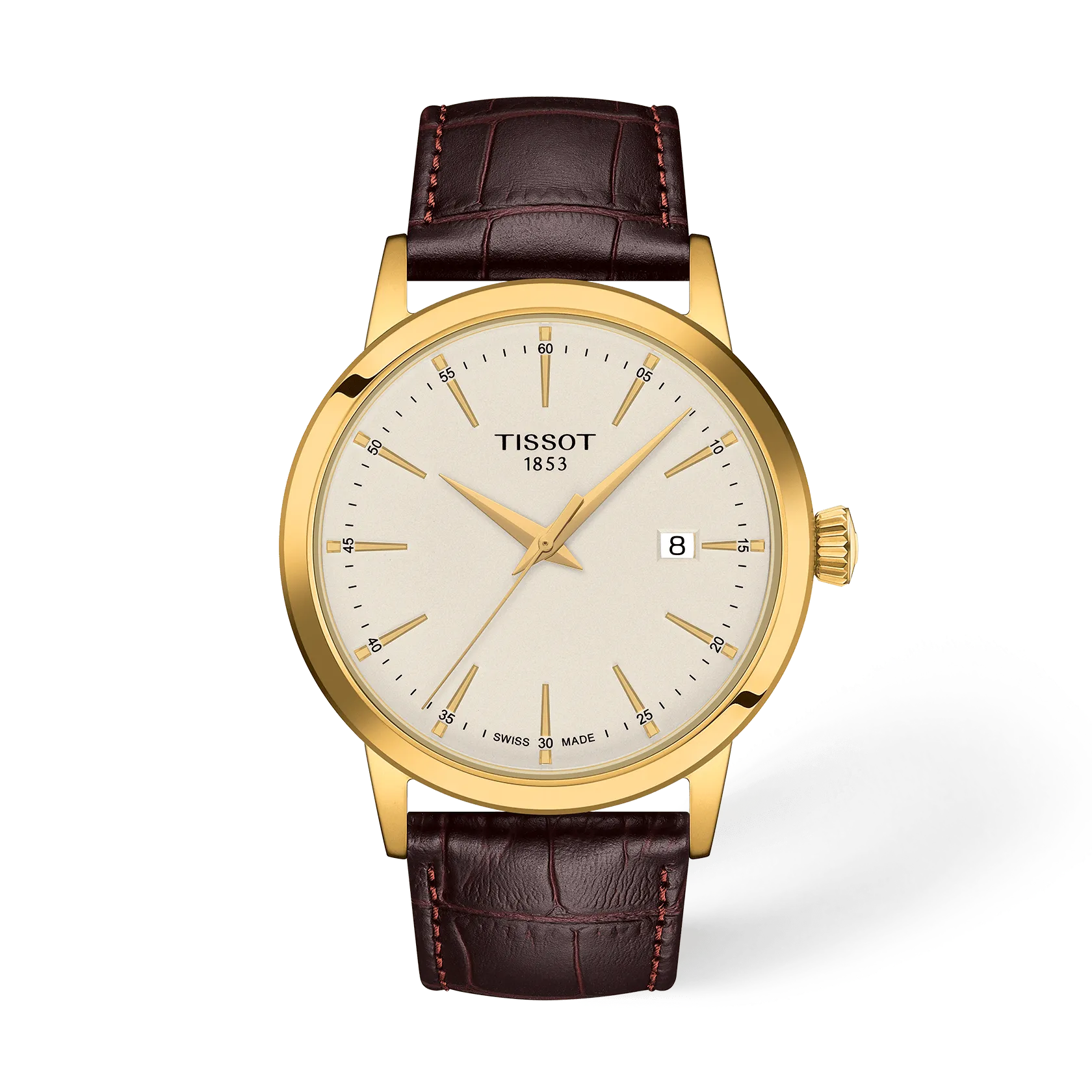 Tissot Classic Dream 42mm T129.410.36.261.00 Ivory Dial Gold PVD Watch