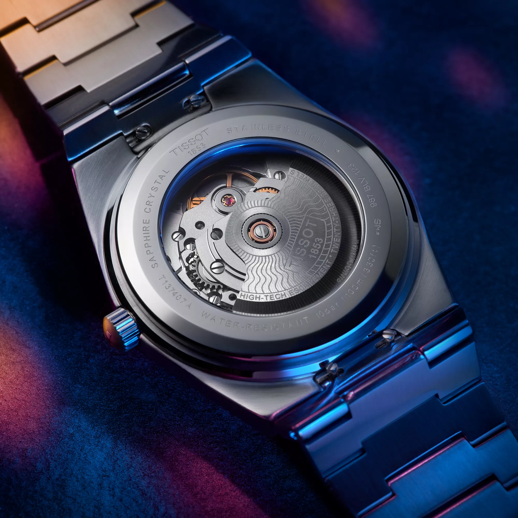Tissot PRX Powermatic 80 40mm blue dial lifestyle detail