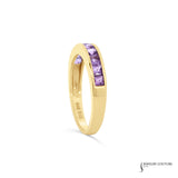 Heliotrope - 14KT Yellow Gold Channel Set Amethyst Ring