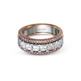 Simon G. LP1875 white and rose gold diamond anniversary band, alternate view