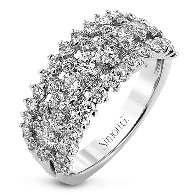Simon G. LR1178 wide diamond anniversary band in 18K white gold, 1.74 ctw