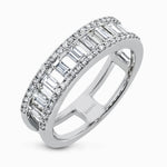Simon G. LR2603 baguette and round diamond anniversary band in 18K white gold