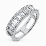 Simon G. LR2603 baguette and round diamond anniversary band in 18K white gold