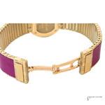 Buccellati signed folding clasp on fuchsia leather bracelet
