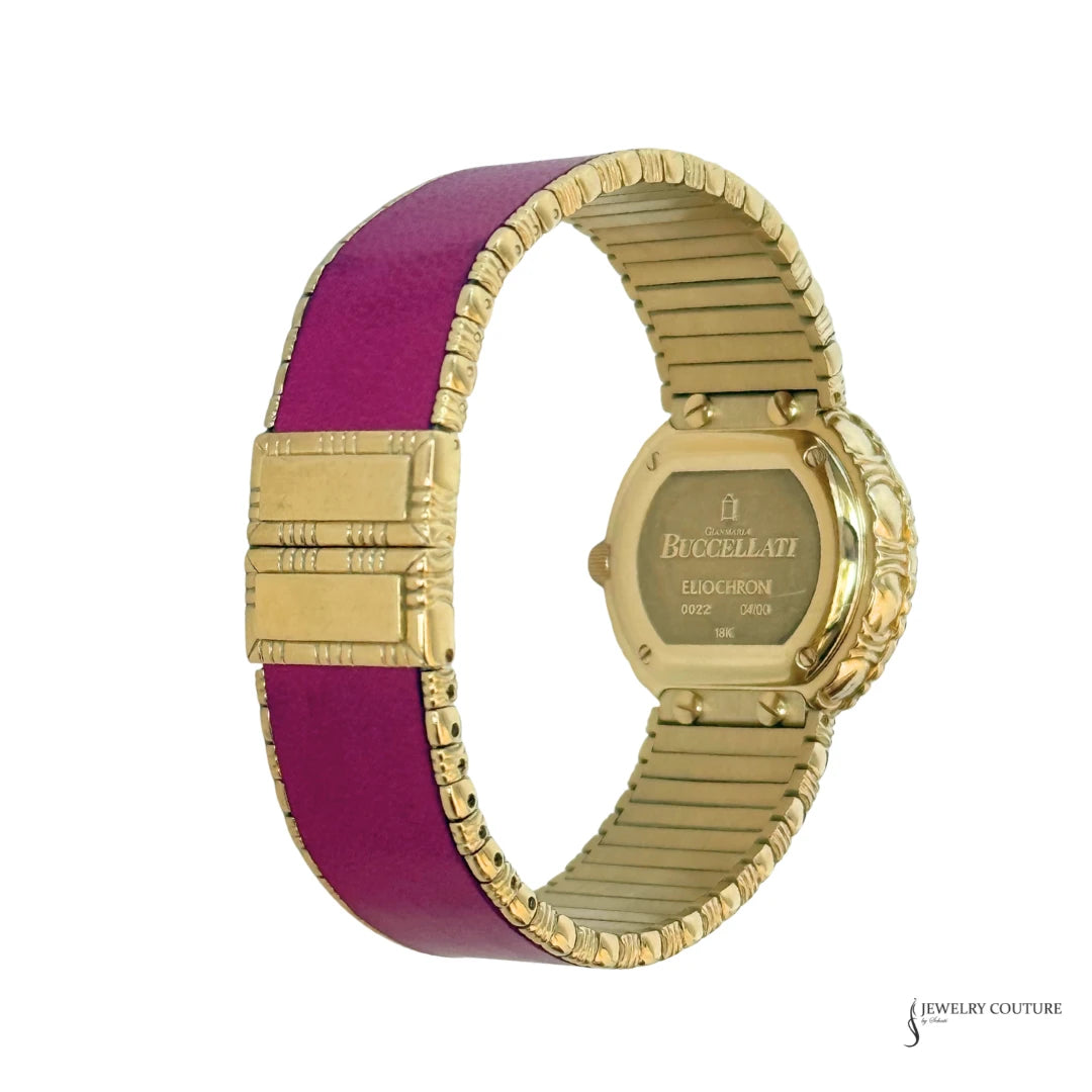 Buccellati Eliochron case back and 18K gold bracelet