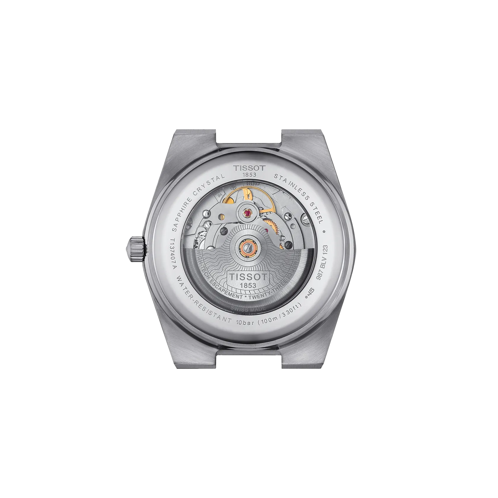 Tissot PRX Powermatic 80 40mm blue dial see-through caseback