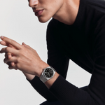 Tissot PRX 40mm black dial on the wrist