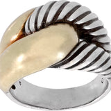 David Yurman Pre-Owned Labyrinth Sterling Silver & 14K Yellow Gold Ring | In-Store