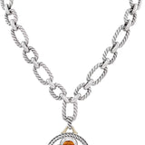 Pre-Owned David Yurman Sterling Silver & 18KT Yellow Gold Multistone Renaissance Half Moon Pendant