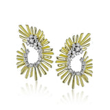 Simon G. Sunburst Diamond Earrings 18K Two-Tone Gold