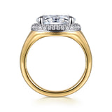 Fillipa - 14K White-Yellow Gold Oval Double Halo Diamond Engagement Ring | In-Store
