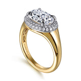 Fillipa - 14K White-Yellow Gold Oval Double Halo Diamond Engagement Ring | In-Store