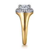 Fillipa - 14K White-Yellow Gold Oval Double Halo Diamond Engagement Ring | In-Store