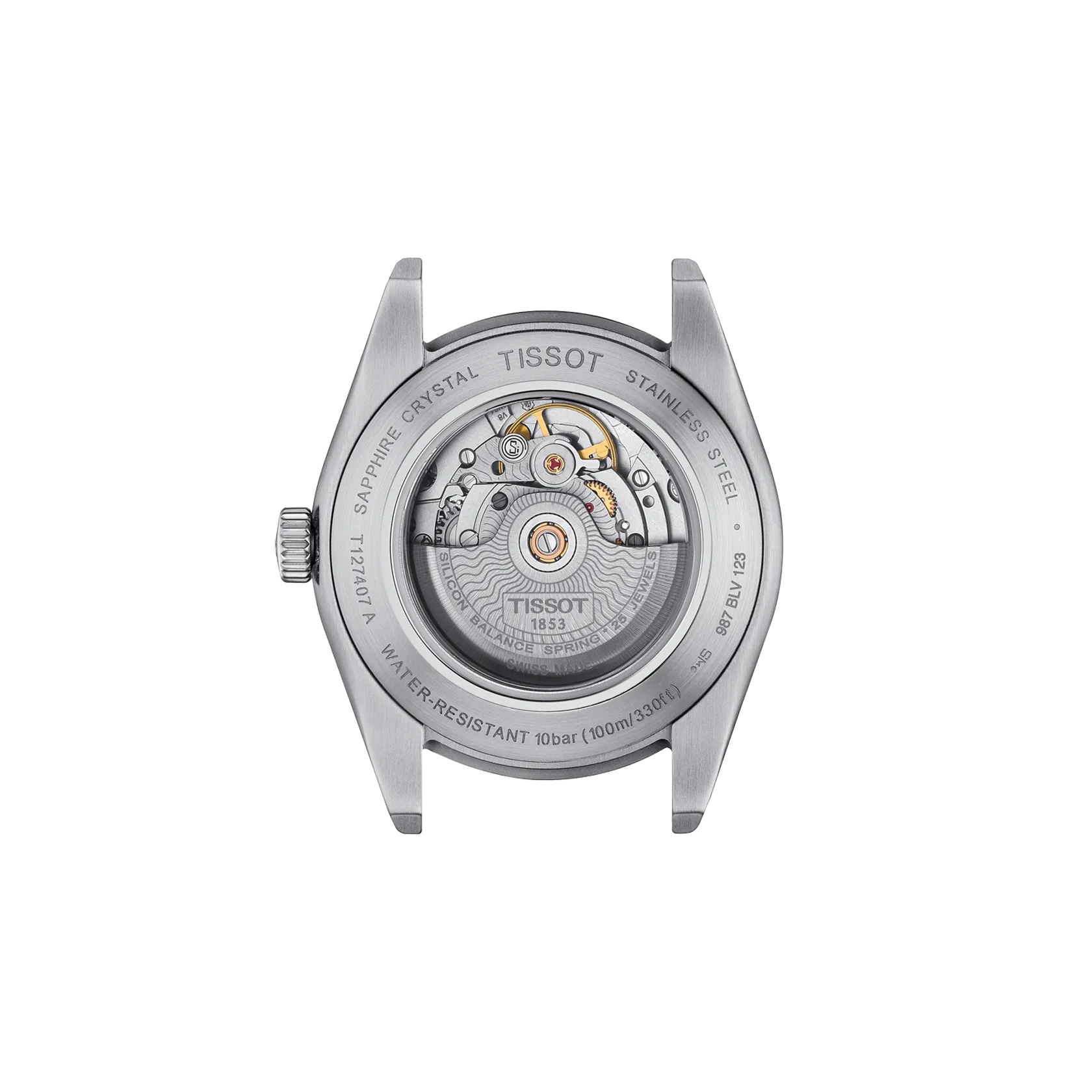 Tissot Gentleman Powermatic 80 Silicium see-through caseback