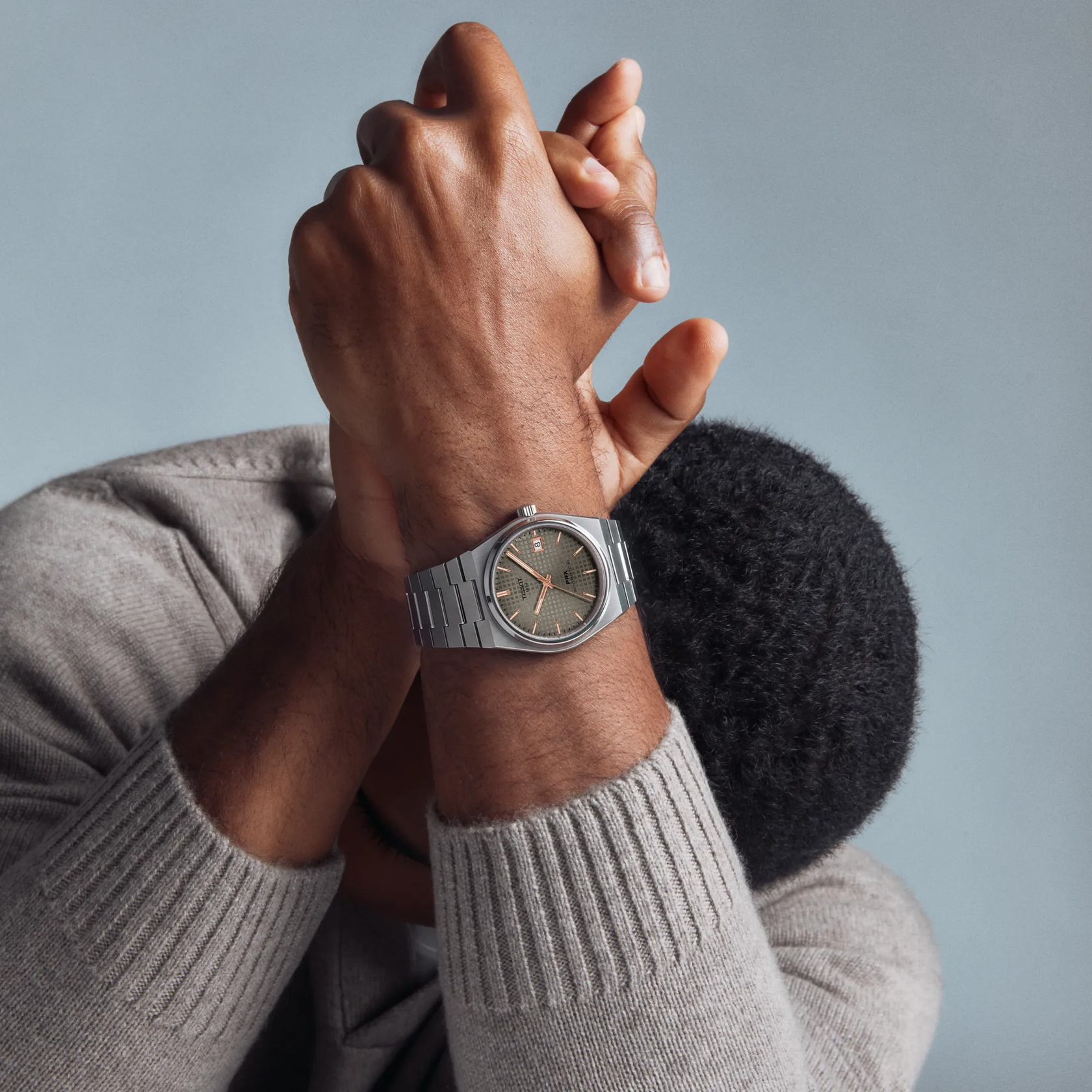 Tissot PRX Titanium 38mm anthracite dial on the wrist