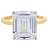 Simon G. LR4203 Emerald Cut Hidden Halo Engagement Ring 18K White Gold