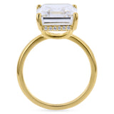 Simon G. LR4203 Emerald Cut Hidden Halo Engagement Ring 18K White Gold