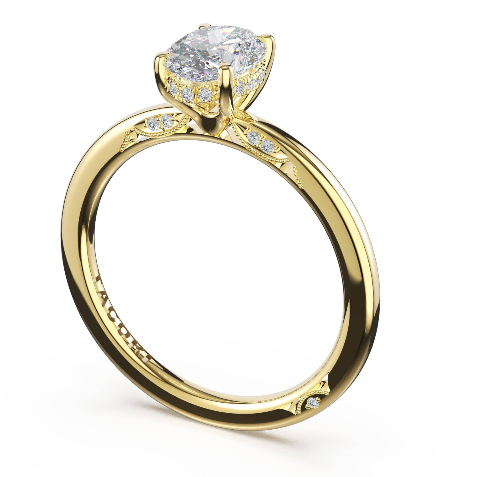 Tacori Simply Tacori 2688 Oval Solitaire Engagement Ring 18K Yellow Gold