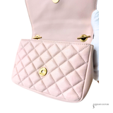 Versace Light Pink Quilted Nappa Leather Medusa Chain Small Crossbody Bag