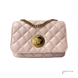 Versace Light Pink Quilted Nappa Leather Medusa Chain Small Crossbody Bag