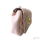 Versace Light Pink Quilted Nappa Leather Medusa Chain Small Crossbody Bag
