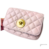 Versace Light Pink Quilted Nappa Leather Medusa Chain Small Crossbody Bag