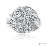 Estate Platinum 1.80 CTW Diamond Bypass Cocktail Ring Size 6
