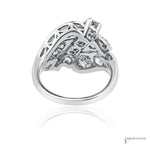 Estate Platinum 1.80 CTW Diamond Bypass Cocktail Ring Size 6