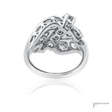 Estate Platinum 1.80 CTW Diamond Bypass Cocktail Ring Size 6