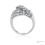 Estate Platinum 1.80 CTW Diamond Bypass Cocktail Ring Size 6