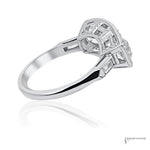 Estate Platinum 2.20 CTW Three-Stone Diamond Ring Size 6.25