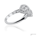 Estate Platinum 2.20 CTW Three-Stone Diamond Ring Size 6.25