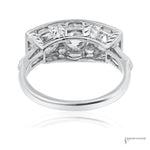 Estate Platinum 2.20 CTW Three-Stone Diamond Ring Size 6.25