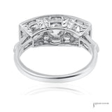 Estate Platinum 2.20 CTW Three-Stone Diamond Ring Size 6.25