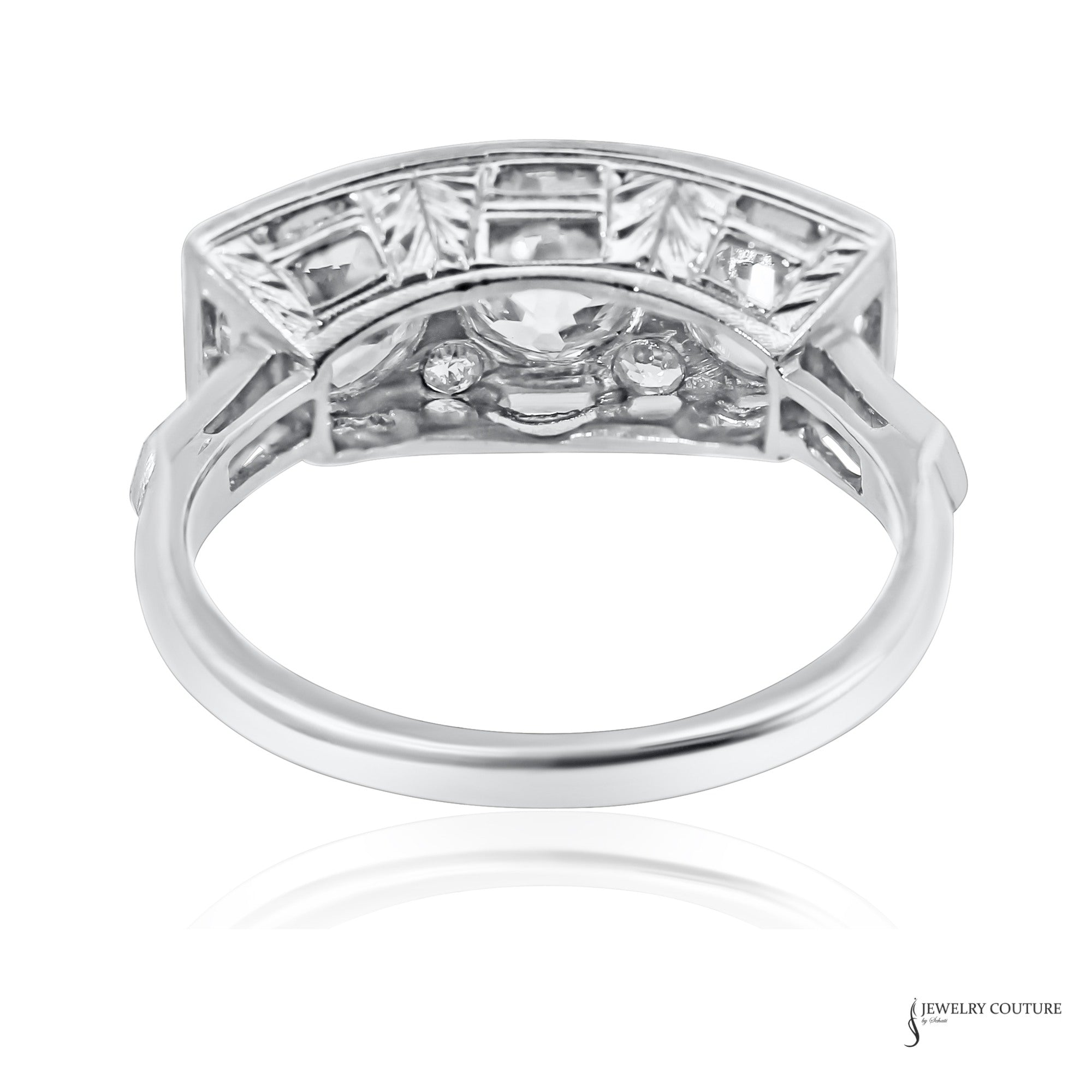 Estate Platinum 2.20 CTW Three-Stone Diamond Ring Size 6.25