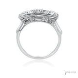 Estate Platinum 2.20 CTW Three-Stone Diamond Ring Size 6.25