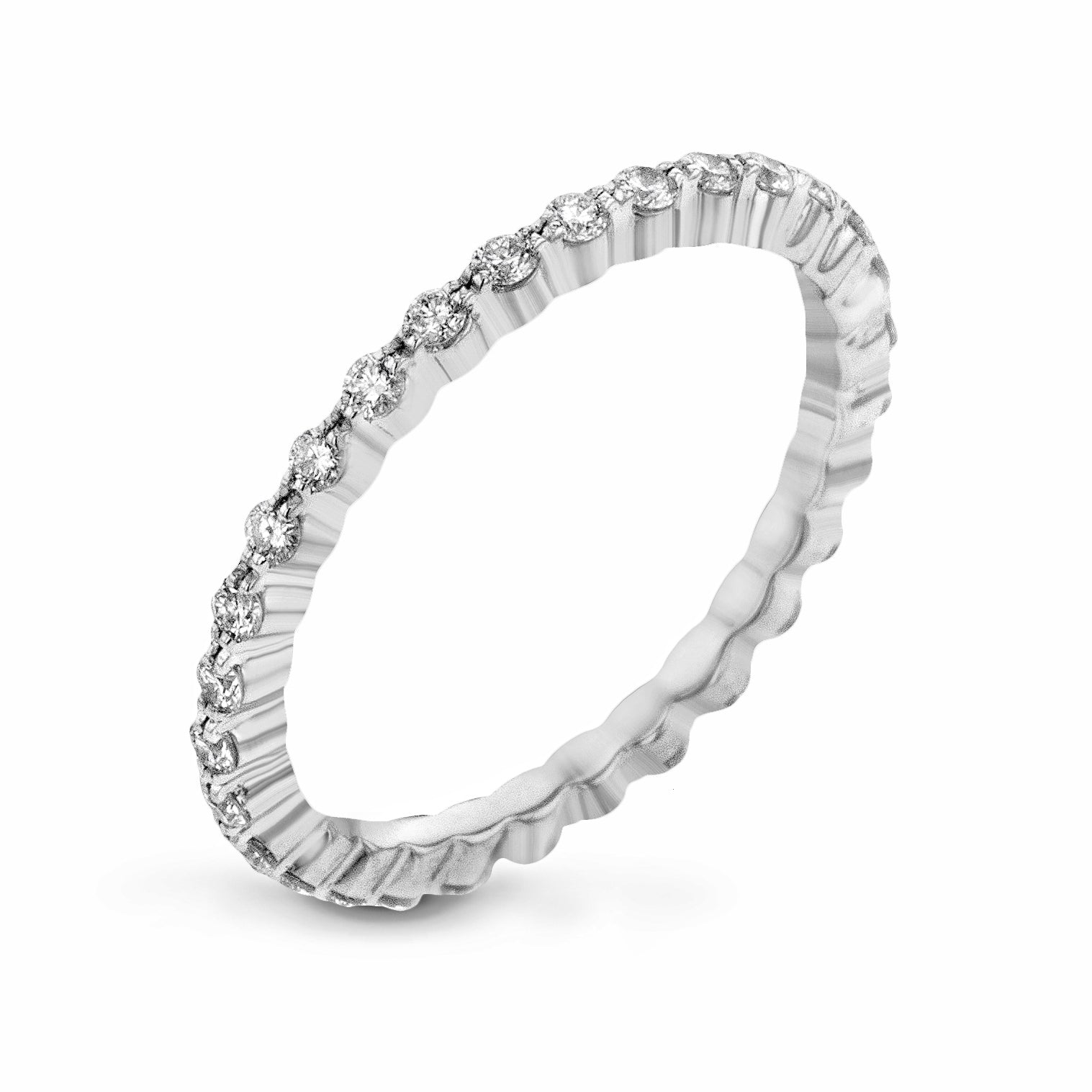 Simon G. PR118 stackable diamond eternity band in 18K white gold, 0.40 ctw