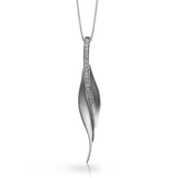 Simon G. DP113 Fallen Leaves diamond leaf pendant in 18K white gold or platinum