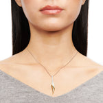 Simon G. Fallen Leaves diamond pendant necklace worn