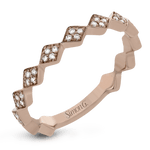 Simon G. QR1025 geometric diamond ring in 14K rose gold