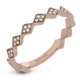 Simon G. QR1025 geometric diamond ring in 14K rose gold